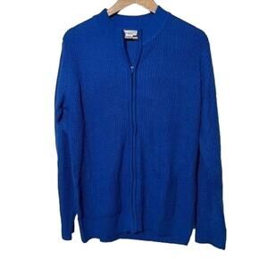 CW Classics Cardigan Knit Full Zip Open Pockets Large